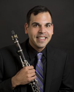 Christopher Nichols, Music Department with his clarinet.