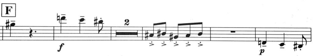 Example 4: Bernstein Sonata, Mvt. 2, first seven bars of F