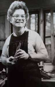 Scott smiles while repairing an oboe (Interlochen Music Camp - 1972)