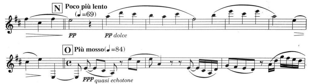 Example 5: Bernstein Sonata, Mvt. 2, at N and O