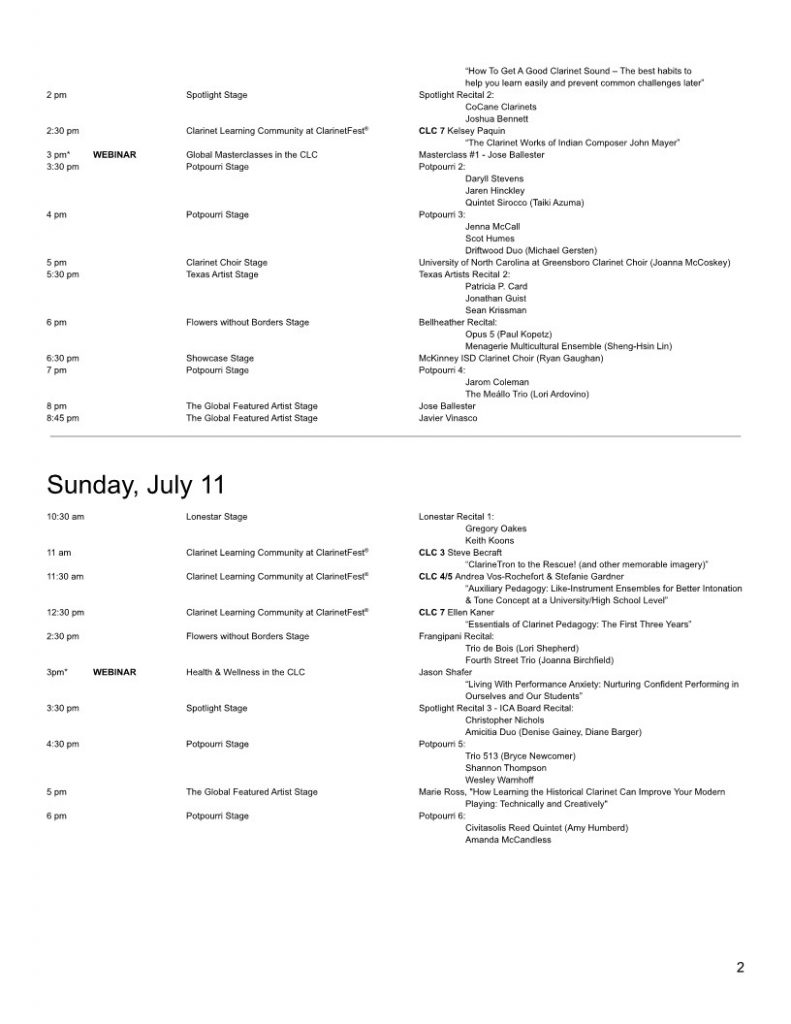 2021 Virtual Schedule Overview International