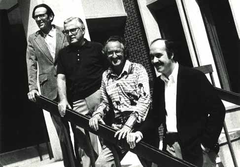 Lee Gibson, Robert Schott, Leon Russianoff, and Ramon Kireilis at an early Denver clinic (c. 1973)